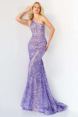 Style 6517 Jovani Purple Size 6 Pageant Mermaid Dress on Queenly