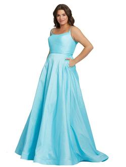 Style 67219 Mac Duggal Blue Size 14 Plus Size A-line Dress on Queenly