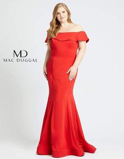 Style 66812 Mac Duggal Red Size 16 Plus Size Mermaid Dress on Queenly