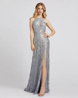 Style 4963 Mac Duggal Silver Size 2 Side slit Dress on Queenly