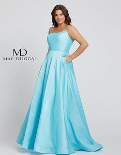 Style 67219 Mac Duggal Blue Size 14 Plus Size A-line Dress on Queenly