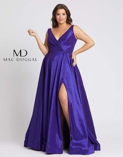 Style 67227 Mac Duggal Purple Size 18 Royal Blue Side slit Dress on Queenly