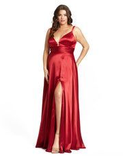 Style 49044 Mac Duggal Red Size 14 Plus Size Side slit Dress on Queenly