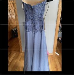 Montage By Mon Cheri Blue Size 6 A-line Ball gown on Queenly