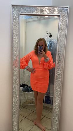 Simply Stunning-Oneonta AL Orange Size 12 Plus Size Cocktail Dress on Queenly