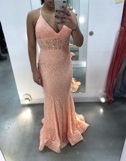 La Femme Orange Size 6 Prom Mermaid Dress on Queenly