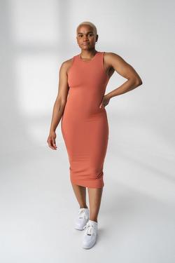 Balance Athletica Orange Size 6 Spandex Bodycon Straight Dress on Queenly