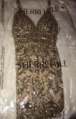 Sherri Hill Gold Size 6 Mini Cocktail Dress on Queenly