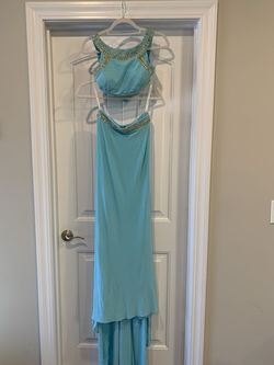 Sherri Hill Blue Size 6 Floor Length Prom Straight Dress on Queenly