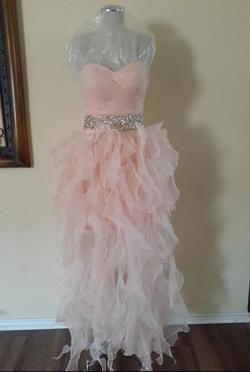 NWOT Sz 4 Maggie Sottero Pink Size 4 Prom Ruffles Cocktail Dress on Queenly