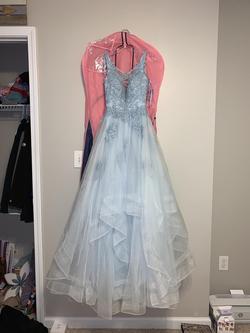 La Femme Blue Size 0 Floor Length Prom Ball gown on Queenly