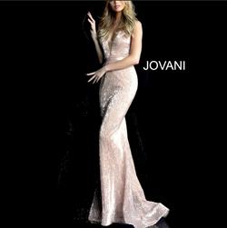 Jovani Rose Gold Size 4 Jewelled Mermaid Dress on Queenly