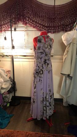 Eliza J Purple Size 10 Floral Tulle Straight Dress on Queenly