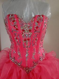 Sz 2 Mori Lee  Hot Pink Size 2 Prom Ruffles Cocktail Dress on Queenly