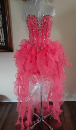Sz 2 Mori Lee  Hot Pink Size 2 Prom Ruffles Cocktail Dress on Queenly