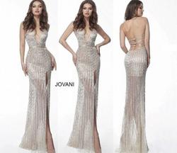 Jovani Nude Size 2 Floor Length Side slit Dress on Queenly