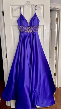 Sherri Hill Purple Size 8 White A-line Dress on Queenly