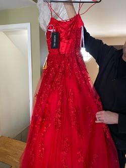 Cherri hill Red Size 0 Prom Train Dress on Queenly