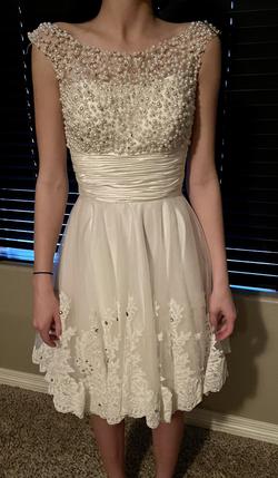 Sherri Hill White Size 4 Homecoming Cocktail Dress on Queenly