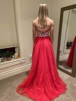 Morilee Madeline Gardner Red Size 2 Tulle A-line Dress on Queenly