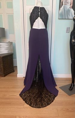 Christina Wu Purple Size 16 Black Tie Plus Size Mermaid Dress on Queenly