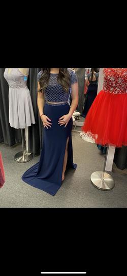 Sherri Hill Blue Size 4 Two Piece Straight Dress on Queenly
