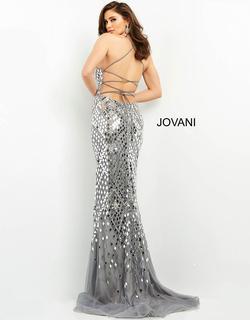 Style 06676 Jovani Silver Size 6 Straight Dress on Queenly