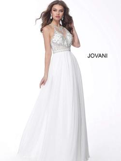 Style 55811 Jovani White Size 2 Pageant Straight Dress on Queenly