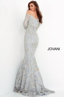 Style 68777 Jovani Silver Size 16 Gold Straight Dress on Queenly