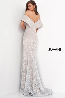 Style 02905 Jovani Silver Size 20 Lace Plus Size Mermaid Dress on Queenly