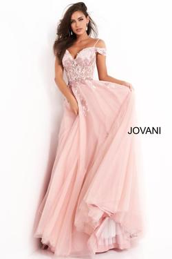 Style 02022 Jovani Pink Size 12 Plus Size A-line Dress on Queenly