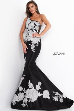 Style 3918 Jovani Black Size 20 Silver Plus Size Mermaid Dress on Queenly