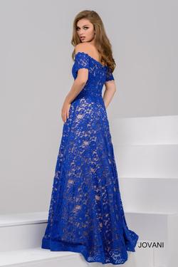 Style 42828 Jovani Blue Size 12 Lace A-line Dress on Queenly