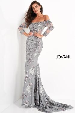 Style 04333 Jovani Silver Size 12 Straight Dress on Queenly