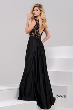 Style 36571 Jovani Black Size 16 Lace A-line Dress on Queenly