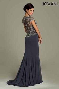 Style 92613 Jovani Silver Size 12 Train Plus Size Jersey Straight Dress on Queenly
