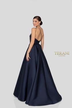 Style 1912E9202 Terani Couture Blue Size 8 Ball gown on Queenly