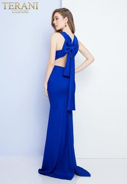 Style 1721E4042 Terani Couture Blue Size 8 Straight Dress on Queenly