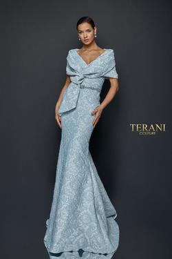 Style 1921M0726 Terani Couture Blue Size 16 Mermaid Dress on Queenly