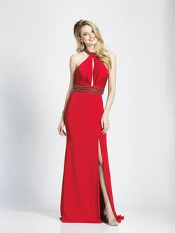 Style A6995 Dave and Johnny Red Size 4 Side slit Dress on Queenly