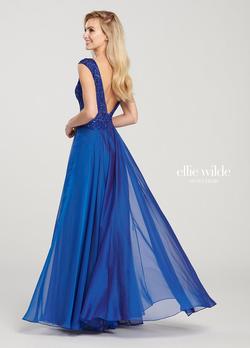 Style EW119050 Ellie Wilde Blue Size 20 Plus Size Tulle A-line Dress on Queenly
