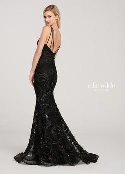 Style EW119083 Ellie Wilde Black Size 18 Plus Size Lace Tulle Mermaid Dress on Queenly