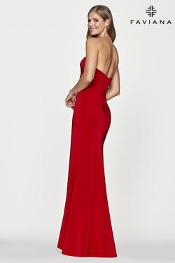 Style S10660 Faviana Red Size 0 Jersey Side slit Dress on Queenly