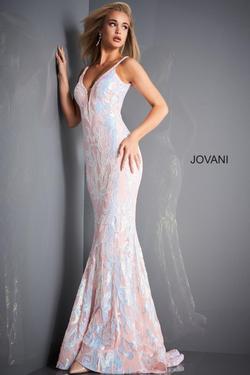 Style 3263 Jovani Light Pink Size 12 Pageant Straight Dress on Queenly