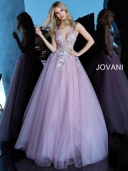 Style 67459 Jovani Purple Size 22 Floral Pageant Ball gown on Queenly