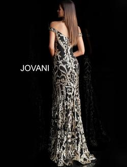 Style 63349 Jovani Black Size 18 Gold Plus Size Mermaid Dress on Queenly