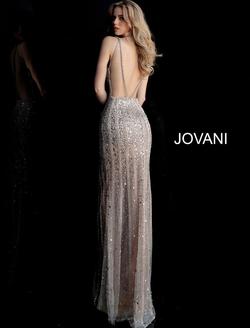 Style 67280 Jovani Silver Size 2 Nude Prom Straight Dress on Queenly