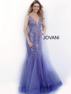 Style 63700 Jovani Purple Size 0 Pageant Mermaid Dress on Queenly