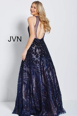 Style JVN60641 Jovani Blue Size 16 Plus Size Pageant A-line Dress on Queenly