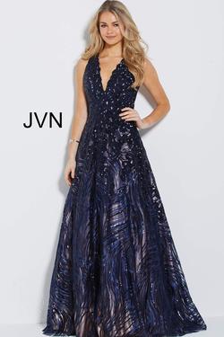 Style JVN60641 Jovani Blue Size 16 Plus Size Pageant A-line Dress on Queenly